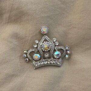 Silver Crown Brooch